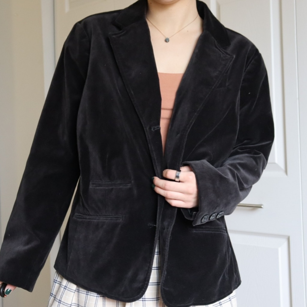 Vintage Black Velvet Blazer